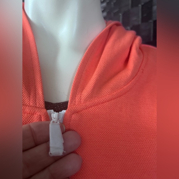 Belle by Kim Gravel bright melon cotton rayon zip front drawstring Adirondack - Picture 6 of 11